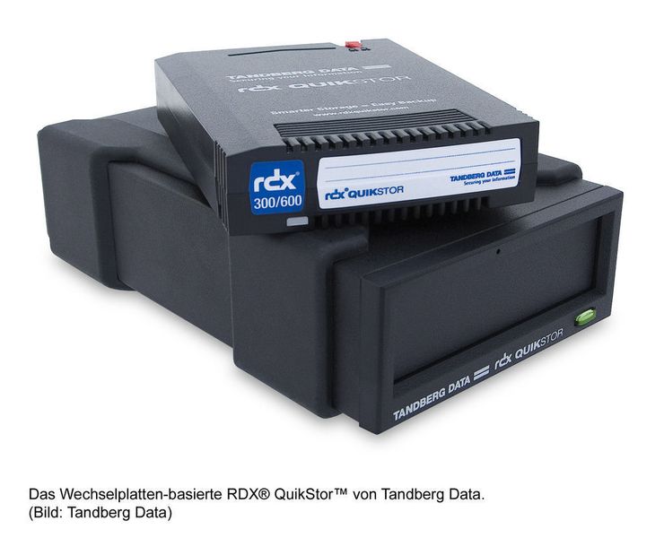 Tandberg RDX Quikstor: Eine Wechselfestplatte mit zeitgemäßter Speicherkapazität von 640 GByte. (Archiv: Vogel Business Media)
