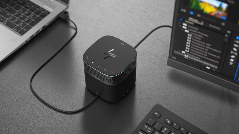 Das HP Thunderbolt Dock G2 ist gegen Aufpreis mit Audio-Konferenzmodul lieferbar. (HP)