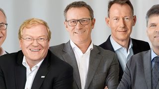 Bosch besetzt seine Geschäftsführung neu. Im Bild (v.l.): Rolf Bulander, Stefan Hartung, Rolf Najork, Christian Fischer und Michael Bolle. (Bosch)