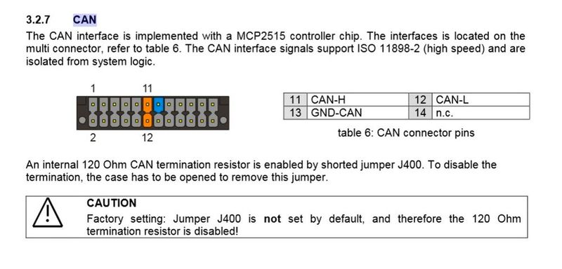 Embedded-System emPC-A/RPI von Janz Tec: Hinweise zum CAN-Bus (Bild: Janz Tec)