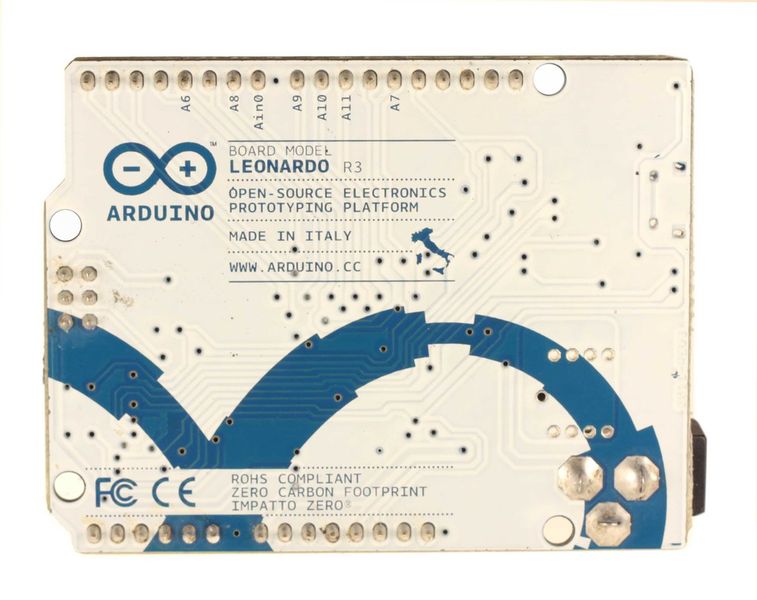 Arduino Leonardo: Rückseite (Bild: Arduino)