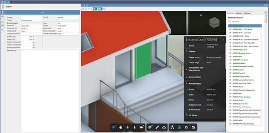 3D-Visualisierung und Detailinformationen: Der in der CAFM-Software integrierte BIM-Viewer kann Objekte auch in 3D visualisieren und Informationen anzeigen.(Bild:  Loy & Hutz)