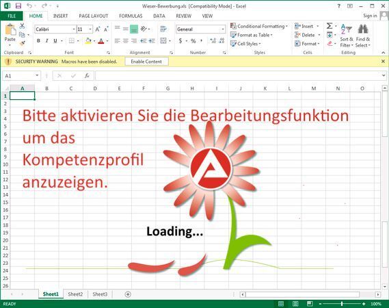 Der eigentliche Schädling wird als Makro ausgeführt, sobald man das Excel-Dokument öffnet. Der einzige wirksame Schutz: Makros universell deaktiviert lassen und, wenn das der Fall ist, auf keinem Fall den Knopf 