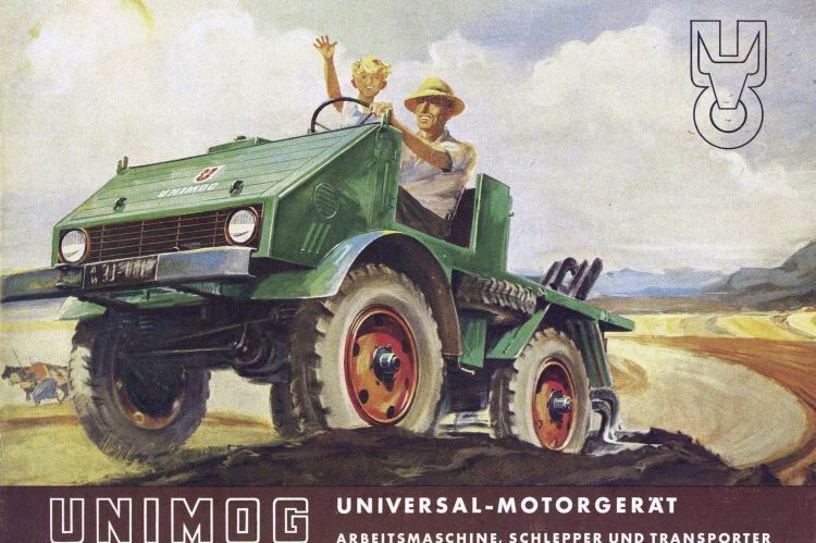 Der Ur-Vater des MB-trac: Der erste, noch als Boehringer Unimog produzierte Unimog. Als solcher wurde er von 1948 bis 1951 produziert. 1950 hatte der Motorenlieferant Daimler-Benz die Produktion übernommen und nach Gaggenau verlegt.  (Daimler AG)