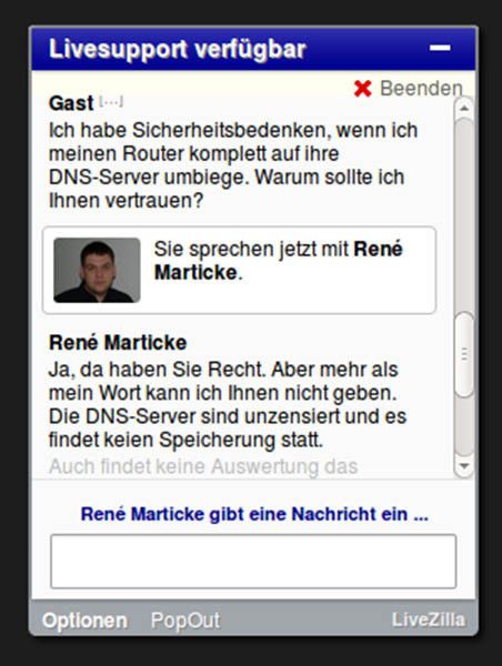 Zumindest theoretisch öffnen die DDNS- und Portmapping-Dienste einige Angriffsvektoren. Damit geht Cosimo jedoch offen um und wirbt um Vertrauen – zum Beispiel im Livesupport auf der eigenen Webseite. (Bild: Cosimo/Srocke)