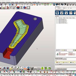 Ein Blick in das System: Die mit Hypermill erzeugten Fräsbahnen gewährleisten eine hohe Oberflächengüte.(Bild:  Open Mind)
