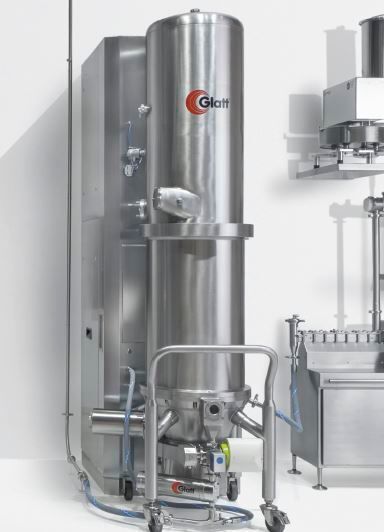 Der Modcos-Prozesseinsatz bietet eine elegante Möglichkeit, bestehende Wirbelschichtanlagen des Typs GPCG 2 und 10 von Batch auf Konti umzurüsten. (Bilder: Glatt)