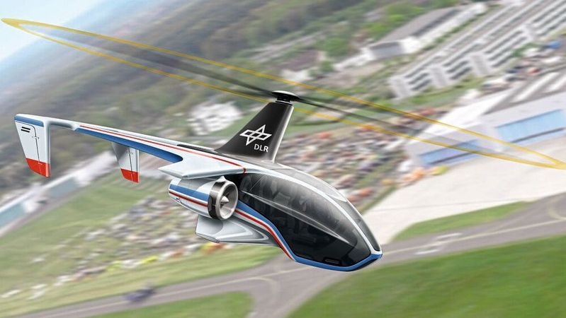 So könnte der Tragschrauber aussehen, an dem aktuell das DLR forscht und entwickelt.(Bild:  DLR)
