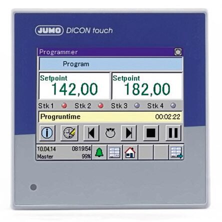 Jumo Dicon Touch: Was früher separate Geräte erforderte, wird jetzt über ein einziges leistungsstarkes, berührungsgesteuertes Gerät, verwaltet, das Messung, Steuerung und Aufzeichnung nahtlos miteinander verbindet. (Bild: Jumo)