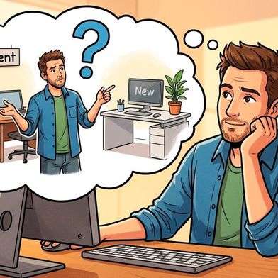Bleiben oder wechseln? In wirtschaftlich unsicheren Zeiten will ein Jobwechsel gut überlegt sein. (Bild: Gemini / KI-generiert)