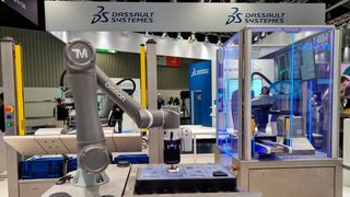 Auf der Hannover Messe 2024 zeigten Dassault Systèmes und Omron wie virtuelle Zwillinge Prozesse aus allen Bereichen des Betriebs effizienter und flexibler gestalten. (Bild: Dassault Systèmes)