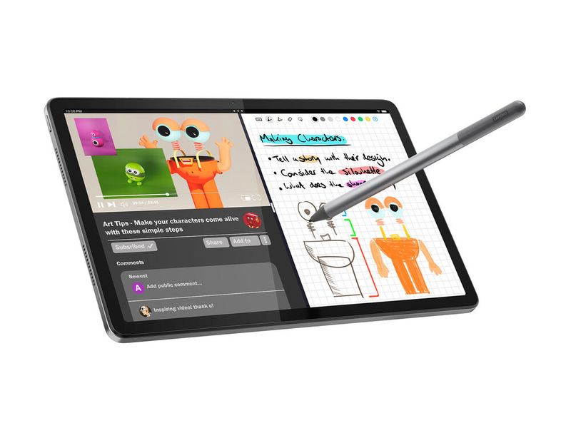 Zum Lieferumfang des Lenovo Tab M11 gehört der Tab Pen; für Notizen kann der Bildschirm geteilt werden. (Bild: Lenovo)