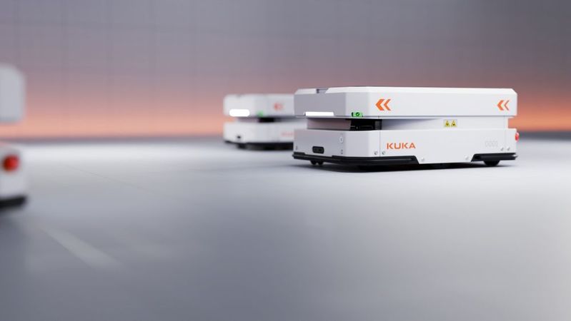 Die mobile Plattform KMP 250P von Kuka kann Waren und Bauteile bis zu 250 Kilogramm transportieren und optional mit einer Hubeinheit ausgestattet oder als Unterfahrschlepper (Tugger) verwendet werden. (Bild:  Kuka)