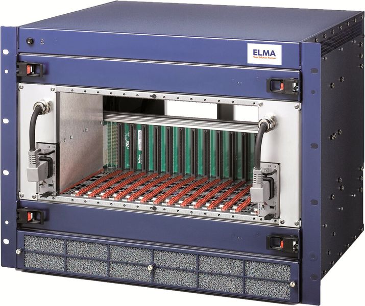 Bild 2: MicroTCA-System mit Single-Einschüben im 19
