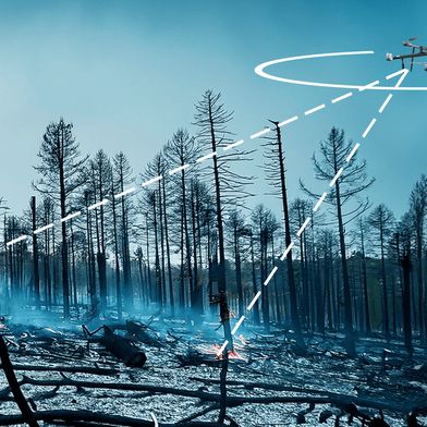 The autonomous drone is intended to provide information about smouldering hotspots even before the fire brigade arrives, thereby significantly easing the work of the emergency services. (Image: © Spinver)
