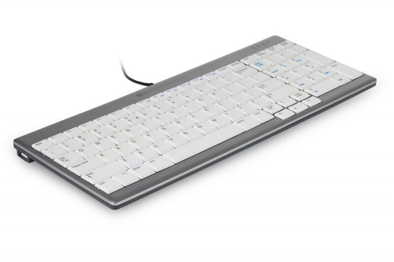Die Kompakttastatur Ultra-Board 960 von Bakker Elkhuizen hilft dabei, eine ergonomische, flexible Arbeitsgrundlage zu schaffen. Das Ultra-Board 960 ist 8 cm schmaler als übliche Tastaturen, spart daher Platz und lässt sich optimal transportieren. (Bakker Elkhuizen)