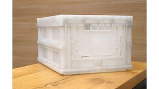 Prototype of a Walther folding box made from MBRC Ocean Plastic (Bild: Walther)