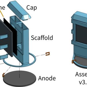 MFC funktionieren wie eine Batterie – mit Anode, Kathode und Elektrolyt. Anstatt jedoch Chemikalien zur Stromerzeugung zu verwenden, ernten MFC Strom von Bakterien, die auf Elektronen an nahe gelegene Leiter abgeben. (Bild:  Bill Yen/Northwestern University)