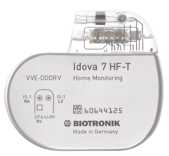 Die Implantation eines Defibrillators – hier im Bild der Idova 7 von Biotronik – hindert Patienten nicht zwingendermaßen daran, Sport zu treiben. (Bild: Biotronik)