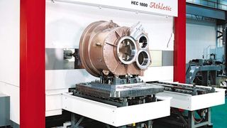 Das Bearbeitungszentrum HEC 1800 Athletic ist mit einem Pinolen-Durchmesser von 150 mm und einem Verstellweg von 750 mm ausrüstbar.  Bild: Starrag Heckert (Archiv: Vogel Business Media)