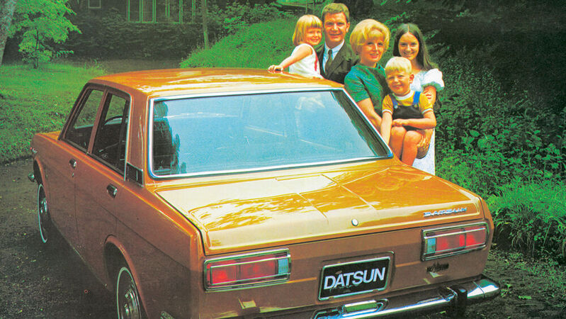 1972 startet Nissan in Deutschland mit einer Modellpalette aus den kompakten Baureihen Cherry und Sunny, der Mittelklassereihe Bluebird (Foto) und luxuriösen Sechszylinder-Limousinen vom Typ 240 K-GT.