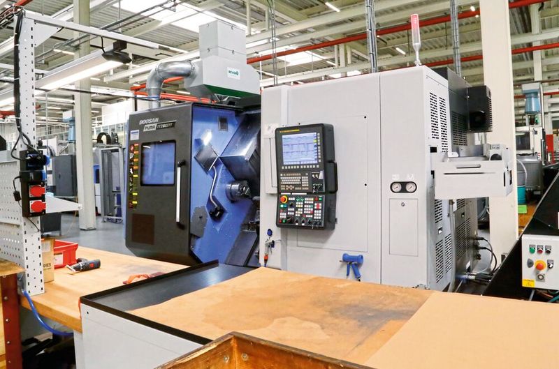 Die Puma TT 2100 SYY von Doosan ist ausgelegt auf die produktive und präzise Fertigung hochkomplexer Bauteile. (Bild: Anne Richter, SMM)
