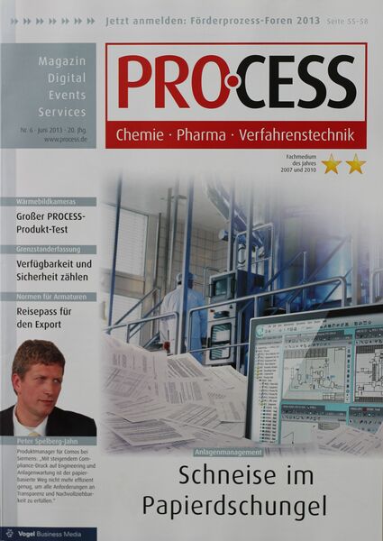 Juni 2013   Top Themen:  - Schneise im Papierdschungel - Großer PROCESS-Produkt-Test - Verfügbarkeit und Sicherheit zählen - Reisepass für den Export (Bild: PROCESS)