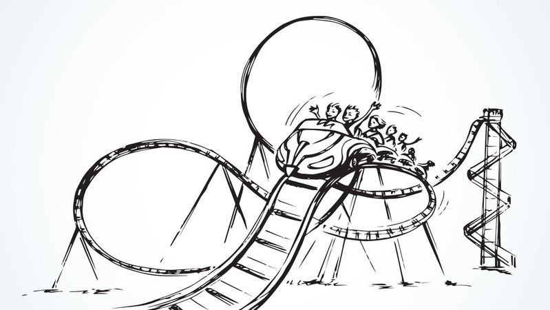 Höher, schneller, wilder – in modernen Achterbahnen sind starke Nerven nötig.(Bild:  Marina - stock.adobe.com)