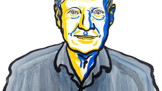 Entwickler der Kryo-Elektronenmikroskopie: Der gebürtige Deutsche Joachim Frank (im Bild) erhält zusammen mit dem Schweizer Jacques Dubochet und den Schotten Richard Henderson den diesjährigen Nobepreis für Chemie. (Illustration: Niklas Elmehed. Copyright: Nobel Media AB 2017)