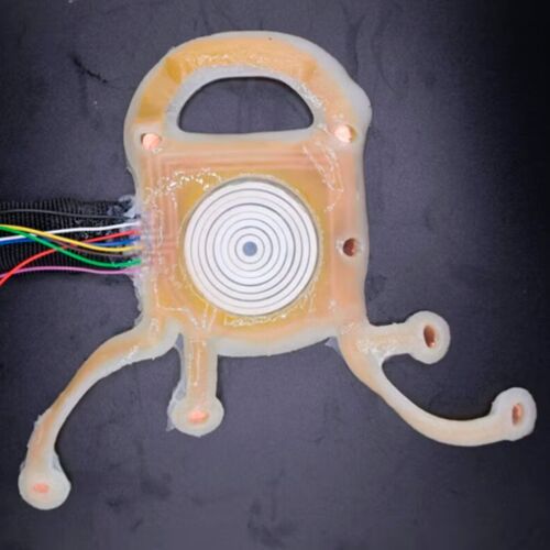 The technology, called Neusleep, is a soft, wearable device that uses gentle ultrasound waves and electrodes to stimulate deep brain regions and monitor brain activity in real time.(Source:  Huiliang "Evan" Wang)