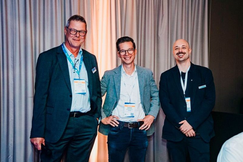 Die drei Elevator Pitches sind von (v.l.) Andreas Rockenbauch (Eaton), Christoph Seffner (avacon) und Christoph Meyer (prior1) gehalten worden.   (Bild: Manuel Emme Fotografie)