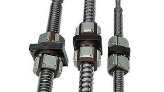 Bild 1: Hydrostatische Gewindetriebe setzen die Drehbwegung eines Servomotors in lineare Bewegungen um. Dabei haben diese Antriebe nur einen geringen Energiebedarf. Bild: Hyprostatik Schönfeld (Archiv: Vogel Business Media)