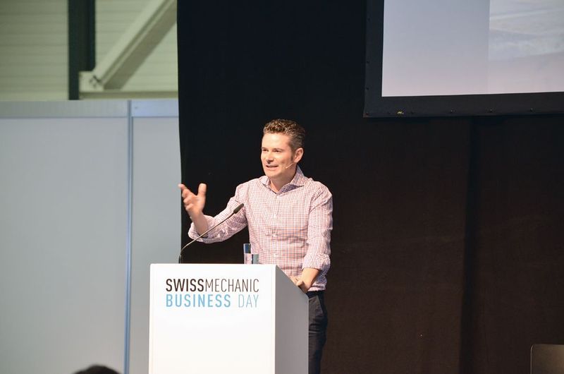 Alwin Meyer (Swisspeers) wirbt für die Vorzüge der FinTech-Branche. (Bild: Sergio Caré / VBM)