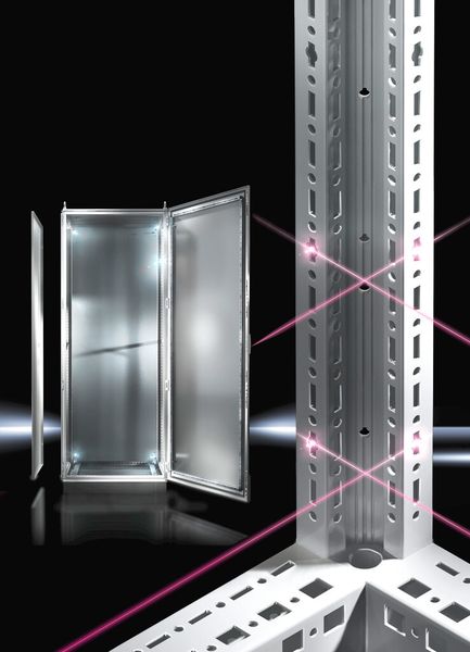 Mit dem Schaltschranksystem TS 8 setzte  Rittal 1999 Maßstäbe. Der Slogan hieß damals: „Endlich unendliche Möglichkeiten“.  (Rittal)