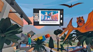 Neben Networking und Socialising finden Vorträge auf Leinwänden statt, die in der virtuellen Welt verteilt platziert wurden. (WBSC)