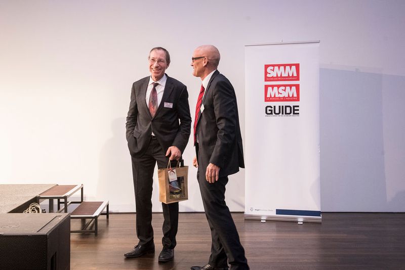 Prof. Dr. Konrad Wegener, ETH mit Matthias Böhm, Geschäftsführer Vogel Business Media. (Thomas Entzeroth)