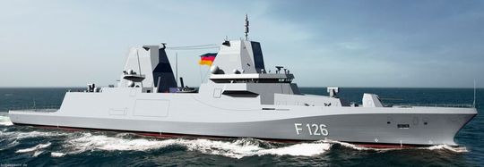 Kein Stapellauf! Sechs Fregatten des Modells F126 hätte Rheinmetall als maritimes Bauprojekt gerne geangelt. Doch der Bund hat das Ganze jetzt gestoppt. Die Rheinmetall-Aktie sackte ein Stück weiter ab. Dafür freut sich jetzt TKMS über einen Regierungsauftrag ...(Bild:  dpa)