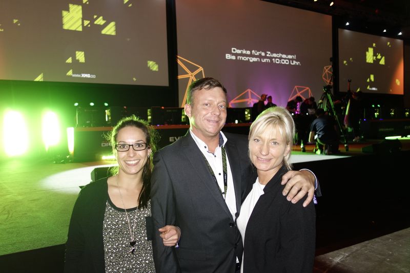 Rene Lehmann, Relame Consult, mit Yvonne Seidel und (l.) Lysann Pfeiffer, Schenker Technologies. (Bild: IT-BUSINESS)