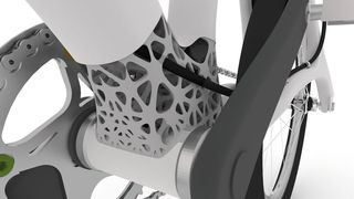 CAD-Zeichnung der gewichtsoptimierten Rohr-Balkenstruktur im unteren Rahmen des AWI-Bionic-Bike. ( Alfred-Wegener-Institut, Paul Bomke)