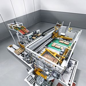 Mit dem Beumer paletpac lassen sich stabile und damit platzsparende Sackstapel erstellen.(Bild:  Beumer Group GmbH & Co. KG)