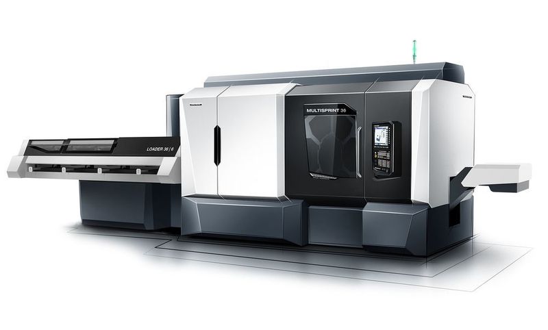 Ebenfalls nach den Prinzipien des „Stealth
Designs“ wurde ein neues
Mehrspindlerkonzept von DMG Mori entwickelt.
 (DMG Mori)