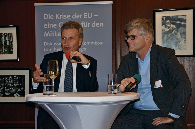 Günther Oettinger nahm an den Diskussionen im Rahmen des Europapolitischen Abends teil. (Bild: Jablonski)