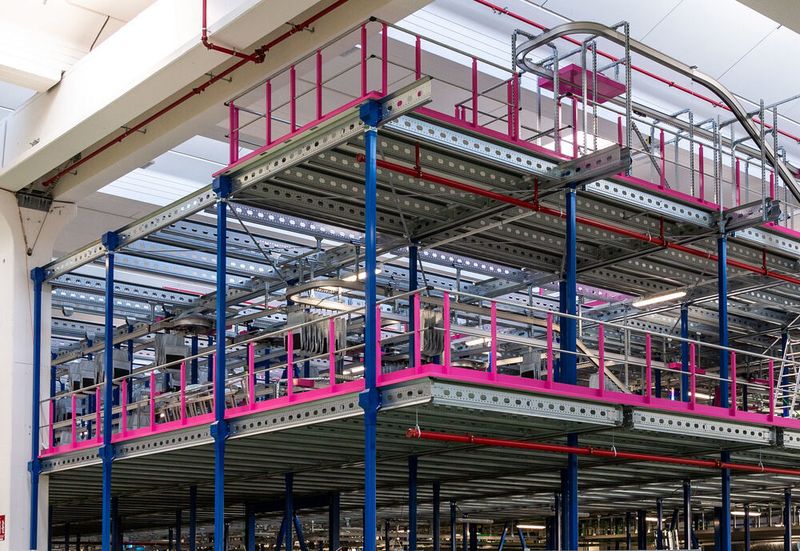 Das bei Calzedonia von Beumer installierte und in Betrieb genommene Taschensortersystem spare im Vergleich zu anderen rund 30 Prozent Platz und erreiche einen um etwa 25 Prozent höheren Durchsatz. Hier ein Blick auf den Gesamtaufbau. (Beumer Group)