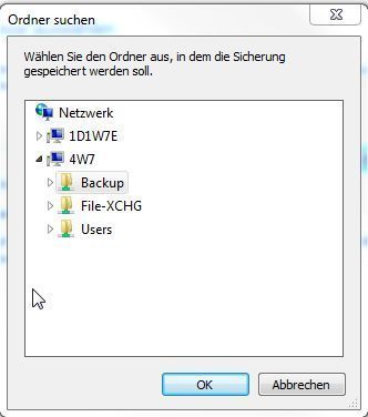 Nun können Sie die Freigabe auf dem entfernten Rechner auswählen. In unserem Fall haben wir auf dem Rechner „4W7“ eine Laufwerksfreigabe (Share) „Backup“ angelegt. Dahin soll das Systemabbild gespeichert werden. (Archiv: Vogel Business Media)
