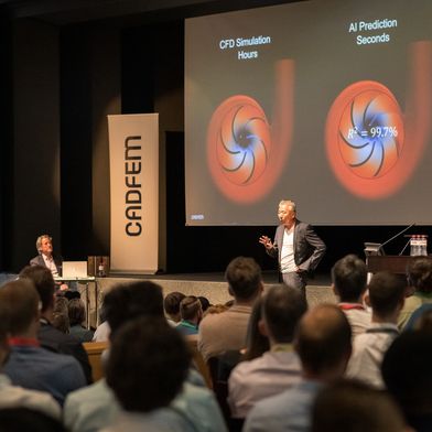 Das Top-Thema der Cadfem World Conference 2026: Die Implementierung und der praktische Nutzen von Künstlicher Intelligenz in Simulation und Digital Engineering.	 (Bild: © Cadfem)