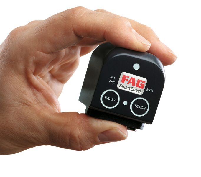 Diagnosesysteme von Schaeffler als Beitrag für Qualität und Prozesssicherheit: Zur Überwachung von Schwingung und weiterer Parameter stellt der FAG SmartCheck eine innovative Lösung dar. (Schaeffler)