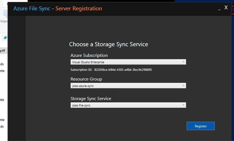 Nach der Installation des Storage Sync Agents muss der lokale Dateiserver bei Microsoft Azure registriert werden. (Joos / Microsoft)