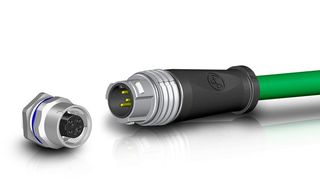 Der M12-Steckverbinder Y-Circ M mit Push-Pull Innenverriegelung: Gerätedose schließt bündig mit Gehäusewand ab, sichere Verriegelung durch haptisches und akustisches Signal, verriegelt zuverlässig auch ohne Sichtkontakt, kein Drehmomentschlüssel erforderlich. (Yamaichi)