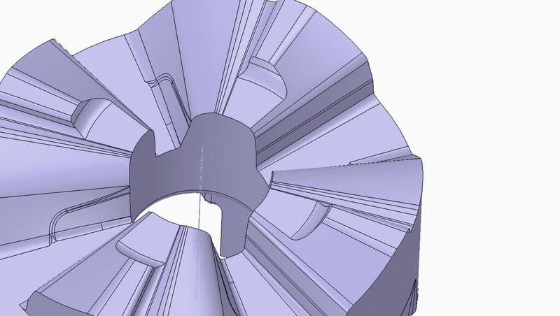 Der Screen-Shot zeigt ein Nockenteil aus der Automobilindustrie, das in Spaceclaim angepasst und für die Fertigung optimiert wurde. (Bild: Soluma)