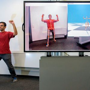 Das neue System setzt nur eine preiswerte Web-Kamera voraus, um das 3-D-Bewegungsmodell einer Person in Echtzeit zu erstellen.